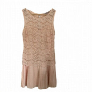 Forever 21 90s Y2K Blush Pink Lace Pleated Dress XS